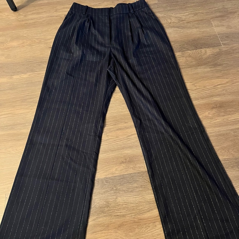 Favorite Daughter Navy Pinstripe Dress Pants